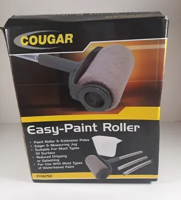 Cougar Easy Paint Roller System With Edger Measuring Jug And Extension Poles • £15.22