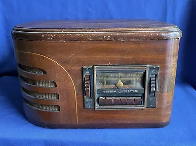 Vintage GENERAL ELECTRIC Wood Rectangular Tube Radio/Record Player H-639 4-Parts • $15