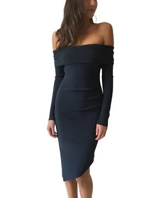 $55 • Buy Bec & Bridge Long Sleeve Off Shoulder Florence Dress - Size 8 - VGUC RRP $290