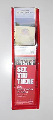 Red Wall Mounted Leaflet Holder / Dispenser / Rack With 4 Pockets • £45