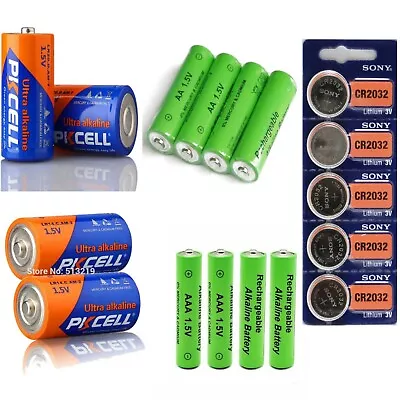 Rechargeable Battery 1.5V 4 X AA AAA 2 X LR14 2 X LR20 3v 5 X CR2032  • £8.12