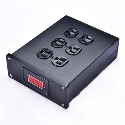 6-Plugs Power Socket Full Aluminum  Chassis Hifi US Standard Outlet With Display • $35.29