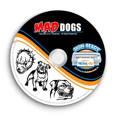 Mad Dogs Clipart-vector Clip Art-vinyl Cutter Plotter Images &tshirt Graphics Cd • $64.95