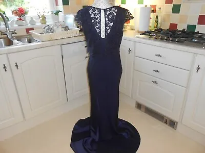 Coast Dress In Navy Blue With Lace Bodice Size 10 • £40