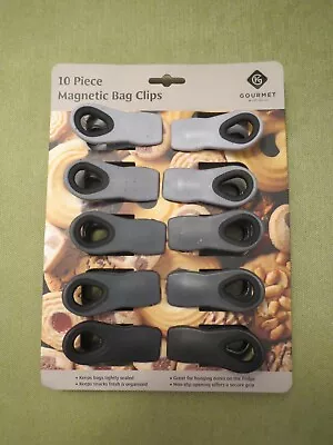 Gourmet Kitchen Magnetic Bag Clips 10 Clips Gray To Black New • $9