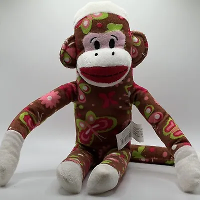$20 • Buy Street Players Sock Monkey Stuffed Doll Toy Animal Brown Floral 17” Plush