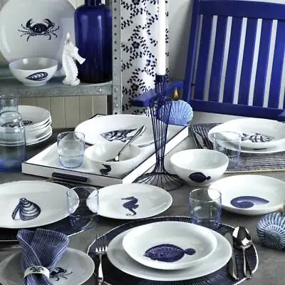 Marine Nautical 24 Pieces Porcelain Dinnerware Set Made In Turkey Service For 6 • $299.91