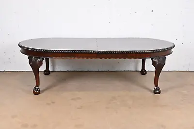 Maitland Smith Monumental English Chippendale Carved Mahogany Dining Table • $6750