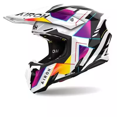 Airoh Twist 3 Rainbow White Purple Offroad Helmet - New! Fast Shipping! • $193.18