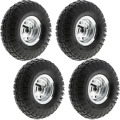 4 X 10  Pneumatic Sack Truck Wheelbarrow Tyres Trolley Wheel Cart Tyre Wheels • £27.99