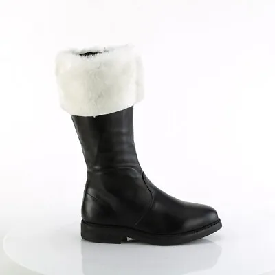 Black Santa Claus Kris Kringle Christmas Mall Costume Boots Mens Size 10 11 12 • $82.95