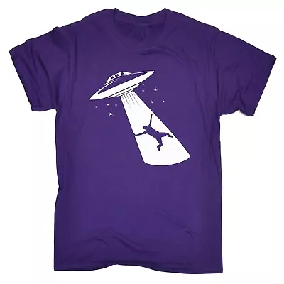 123t - Ufo Abduction Glow In The Dark - Mens T-Shirt - Purple - Size: Large • £7.99