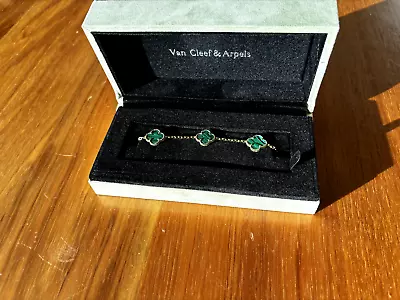 Van Cleef & Arpels Bracelet Vintage Alhambra 5 Motifs Clover Malachite 750YG • $1312