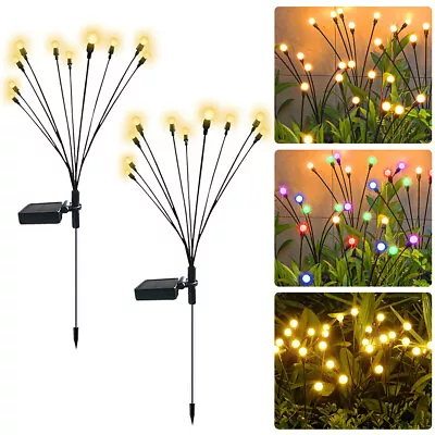 2X 6/8/10LED Swaying Solar Firefly Lights Outdoor Garden Lawn Landscape Lamp US • $21.69