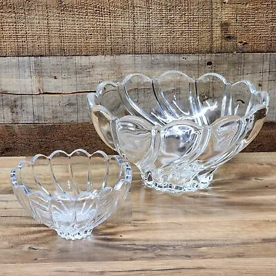 Vintage Mikasa Scalloped Peppermint Swirl Candy Nut Bowl - MATCHED SET 10  & 5½” • $42.95