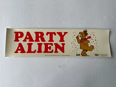 Vintage 1987 ALF Party Alien Car Bumper Sticker TV Show - New Old Stock • $12.85