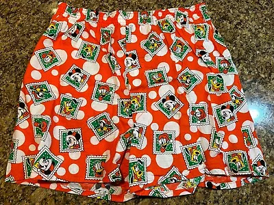 Disney Mens Boxer Shorts L Mickey Mouse Vintage Cotton 90s Christmas Holiday • $13.99