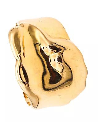 Tiffany & Co Elsa Peretti Abstract Cuff Bracelet In Solid 18 Kt Yellow Gold Box • $1