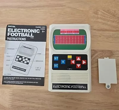 Electronic Football Handheld 1-2 Player Retro Mattel Game W/ Sound White Tested • $25