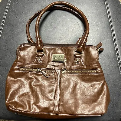 Marc Fisher Women's Black Faux Patent Zip Leather Hobo Bag Purse • $20