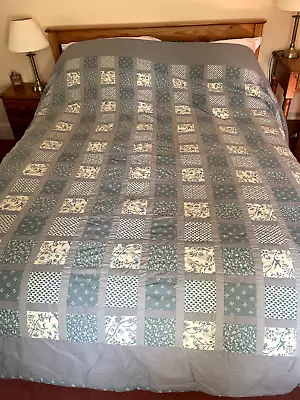Laura Ashley King Size Patchwork Quilt Bedspread Cover From 1980's • £40