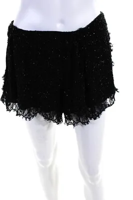 Diane Von Furstenberg Women's Low Rise Beaded Sequin Mini Shorts Black Size S • $47.99