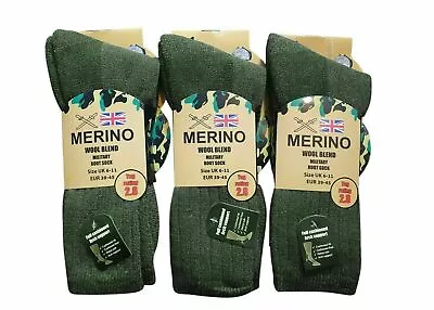 1-6 New Men's Merino Wool Blend Military Work Boot Thermal Winter Socks 2.8 Tog • £4.99