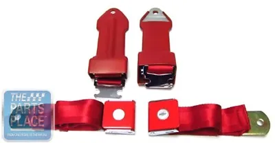 1964-66 Chevrolet Bowtie Lift Latch Style Front Seat Belts Retractable Red • $846.98
