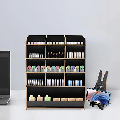 $13 • Buy Wooden Desk Organizer Desktop Stationary Home Office Supply Storage Rack Black