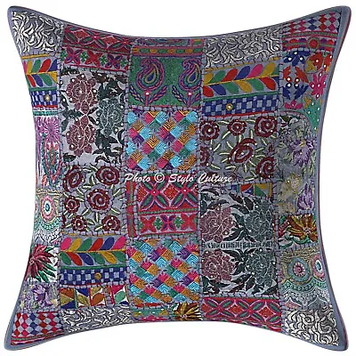 Ethnic Cushion Cover 60x60 Cm Patchwork Cotton 24x24 Abstract Throw Pillow Cover • $28.42