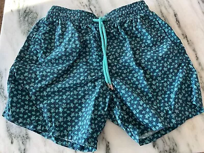 Vilebrequin Swim Shorts Mens Medium Green All Over Print Turtle Beach Mesh Lined • $26