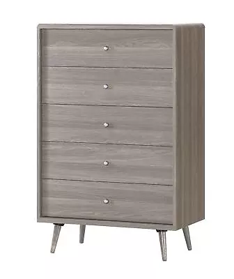 Cabinet Chest Of 5-Drawers Bedside Table Dresser Storage Unit Belvoir Grey Oak • £227.99