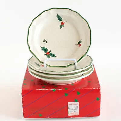 Mikasa Festive Season Holly Bread And Butter Plate 6” Japan - Lot Of 4 • $43.87