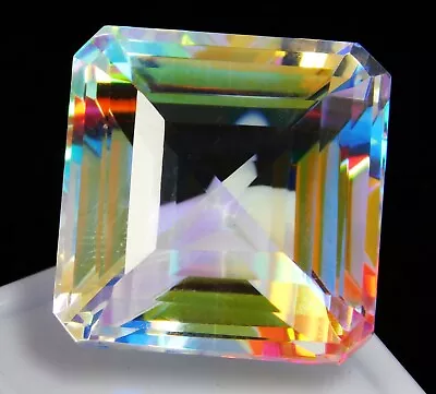 Certified 69.75 Ct Natural Rainbow Mystic Topaz Asscher Cut Loose Gemstone • $8.50