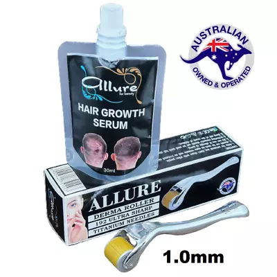 $33.96 • Buy Derma Roller Hair Loss Kit Serum 192 Titanium Micro Needles Dermaroller 1.0mm