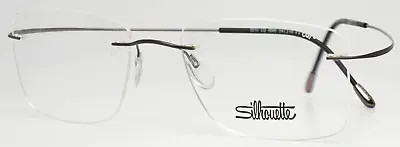 SILHOUETTE 5515 CQ 6560 Grey Mens Rectangle Rimless Eyeglasses 54-19-150 B:37.9 • $199.99