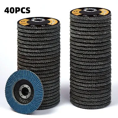 40 PACK 4-1/2  Zirconia Flap Disc 4.5 Inch Grinding Wheels Angel Grinder 40 Grit • $50.99