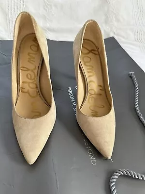 Sam Edelman Heels Shoes Suede Leather Pointed Toe Hazel Nude Colour • £15.99