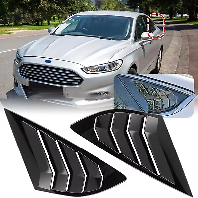 For Ford Fusion Mondeo 2013-2020Pair Rear Side Window Louvers Cover Gloss Black • $24.15