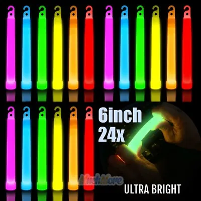 $21.63 • Buy Multicolor Glow Sticks Bulk 24 Pack 6” Large Ultra Bright Glow Sticks Party Pack