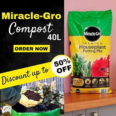 Miracle Gro Enriched Compost All Purpose Home Garden Planting Growing Soil 40L • £13.49