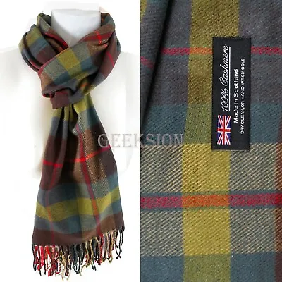 Winter Unisex 100% Cashmere Plaid Scotland Made Solid Striped Scarves Wool Scarf • $7.69