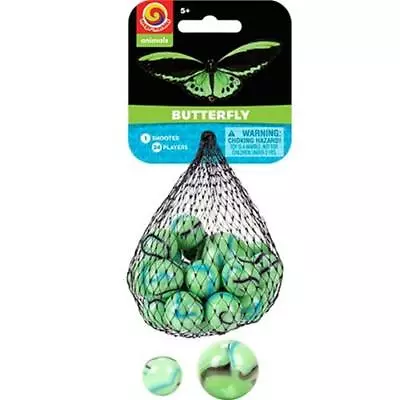 Mega Marble BUTTERFLY MARBLE NET 24 Player Marbles & 1 Shooter Marble • $4.49