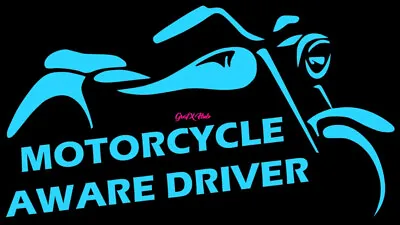 MOTORCYCLE AWARE Cut Vinyl Decal Sticker Motorbike Motorcycle HARLEY CRUISER • $7.77