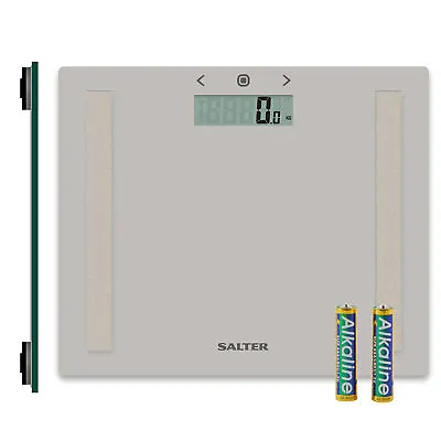 Salter Digital Glass Analyser Bathroom Weighing Scale Compact Ultra Slim Grey • £17.99