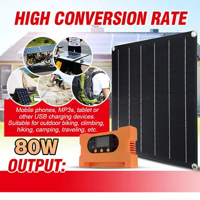 80W Solar Panel 12V Trickle Charge Battery Charger For Maintainer Marine RV Car • $31.99