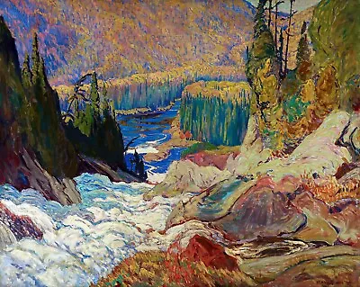 Falls Montreal River Painting By J.E.H. MacDonald Reproduction • $44.99