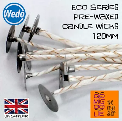 Wedo ECO Pre Waxed Candle Wicks And Sustainers Various Sizes Candle Making *NEW • £1.89