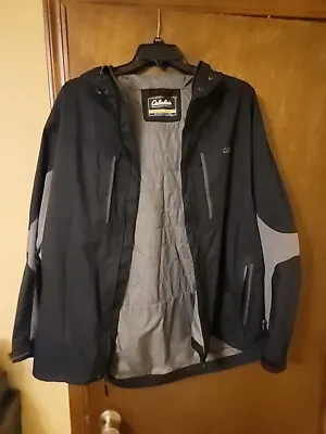 Cabelas Men's Dry Plus Full Zip Hooded Rain Coat Jacket Size XL Waterproof • $19
