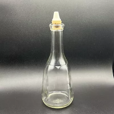 Vintage Barber Bottle Vinegar ￼oil Clear Glass Needs New Cork. • $16